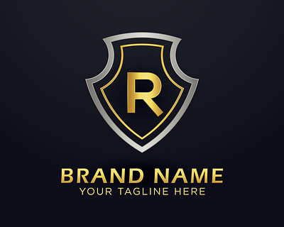 Vector letter R gold luxury logo business logo