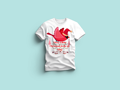 Merry Christmas T-shirt Design bird branding christmas christmas t shirt christmas tree clothing decoration design graphic design illustration red tshirt design typography white xmas