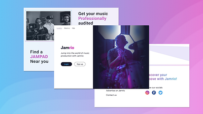 Jamrio Website Redesign branding cool colors fun landing page musical pop theme redesign tablet ui website