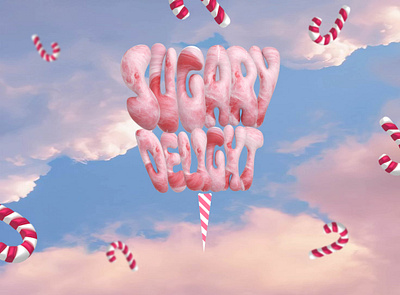 3D Typhography with cotton candy texture 3d graphic design