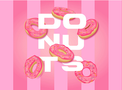 Donuts Illustration Typhography graphic design