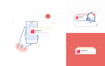 Push Notification Illustration android branding illustration ios mobile notification paypay push notification ui design visual design