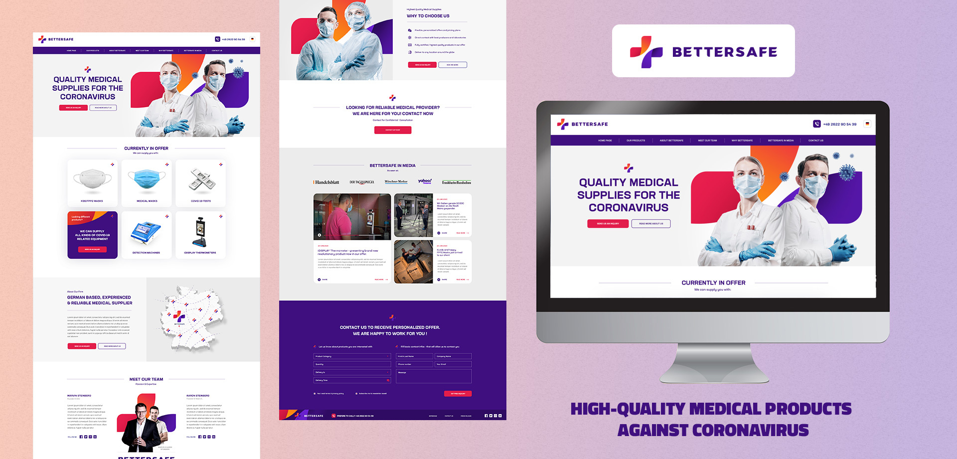 Bettersafe - Quality medical supplier website creative designer creative website design figma design figma designer homepage mockup logo design medical graphic design medical website mockup design ui and ux ui designer ui ux design ux designer web design web designer website designer