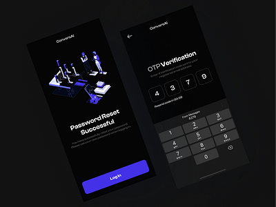 Forgot Password ( Convers AI ) ai animation app design app ui chat bot mobile mobile design mobile ui motion ui uiux