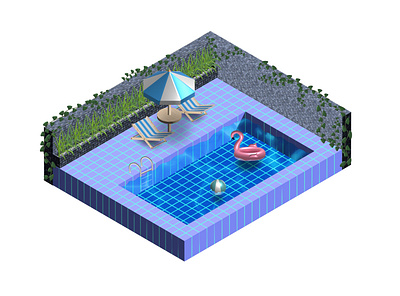 3D Isometric pool 3d