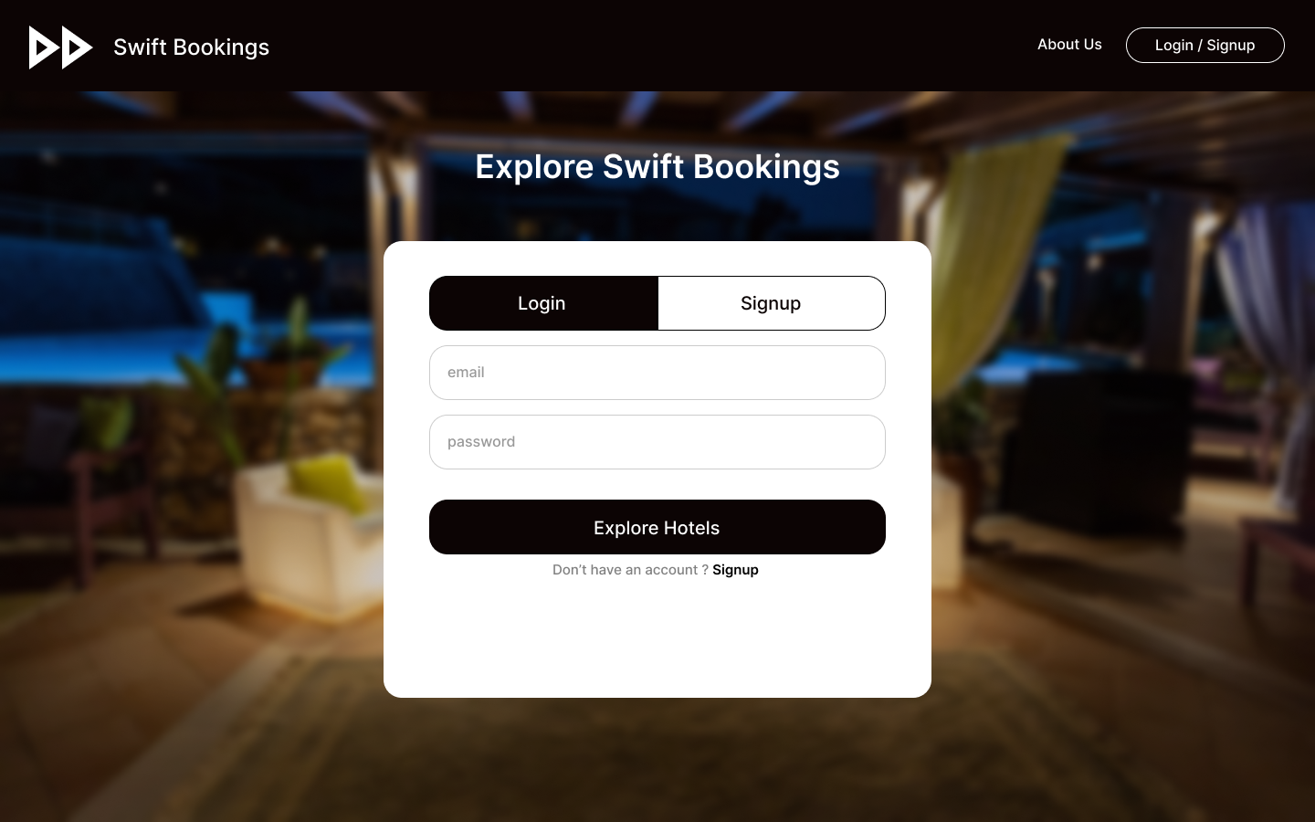 Swift Booking Hotel Booking site by Kritin Sinha on Dribbble