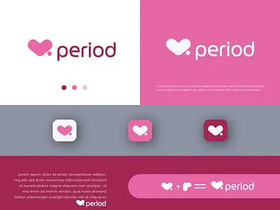 period logo app icon branding design girls logo graphic design health app icon health logo illustration logo logo design period logo period logo icon typography ui ux vector