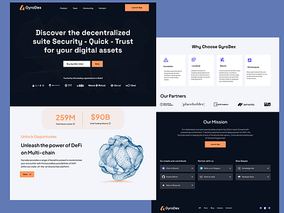 GyroDex Landing Page blockchain design ui website