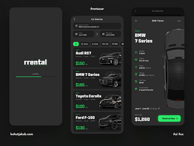 Car Rental App UI/UX Design adobe app app design automotive branding car design figma graphic design ui ux xd