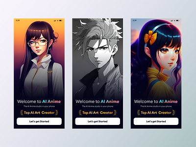 AI App splash screen 3d ai anime design ai app design ai dark theme ai home page ai onboarding screen ai premium app ai pro page design ai splash screeen anime app app branding design logo premium design ui uiux design ux uxui website