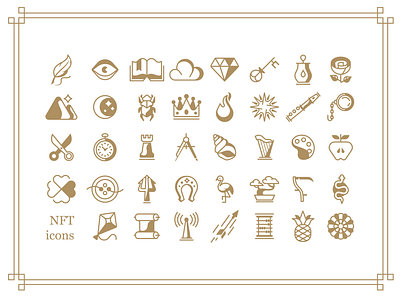 Icons for NFT project blockchain brand branding crypto design elegant graphic design icon icons illustration line linear logo logotype mark minimalism minimalistic modern nft sign