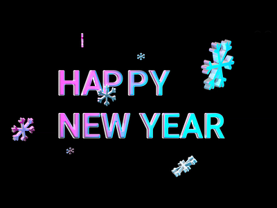 Happy New 2024 Year (special for you from kalinin.school) 2024 3d 3d model animation christmas glass glow graphic design happy new year kalinin snow spline x mas xmas