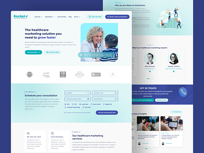 Rocket Healthcare Marketing - Website Design healthcare website landingpage layoutdesign marketing design page design responsive design ui ui ux ui ux design user interface webdesign