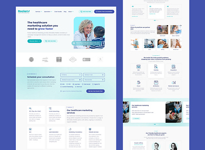 Rocket Healthcare Marketing - Website Design healthcare website landingpage layoutdesign marketing design page design responsive design ui ui ux ui ux design user interface webdesign