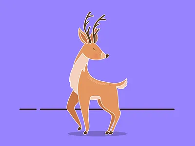 Reindeer (Day 15/30 Vector Art Illustration) calm christmas colorful dailyui design drawing figma flat graphic design hightlight illustration reflection reindeer shadow sketching ui