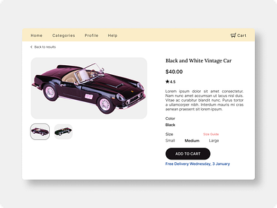 E-commerce Shop - #012 add to cart call to action car shop daily ui dailyui day12 ecommerce ecommerce page ecommerce shop ecommerce template interactive design product page ui ui ux user experience design web and mobile design