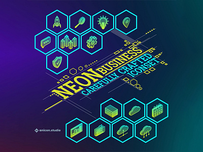 NEON BUSIBESS ICONSET! animated logo animation business graphic design icon json logo lottie motion graphics ui web