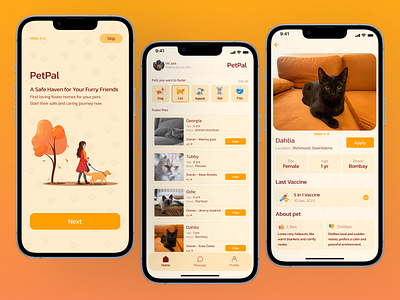 PetPal - D10 of UI challenge cat dog foster pet superdribbbs ui ux