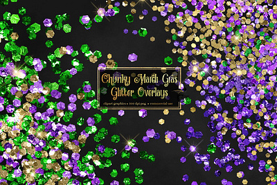 Chunky Mardi Gras Glitter Overlays glam glitter clip art glitter clipart glitter graphics glitter overlays luxury mardi gras mardi gras glitter purple and gold purple and green sparkle