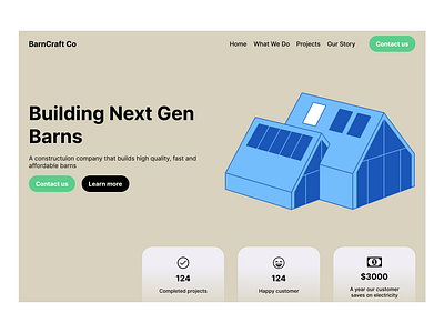 BarnCraft Company Hero Section Design design hero section ui ux web web app web design
