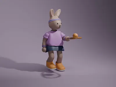 3d animation rabbit playing tennis 3d 3d graphics animation blender blender animation motion graphics render