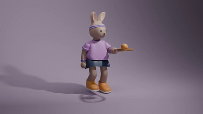 3d animation rabbit playing tennis 3d 3d graphics animation blender blender animation motion graphics render