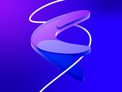 Flyaway Logo Design 3d design 3d logo blue branding design studio graphic design logo logo design logo designer monogram purple