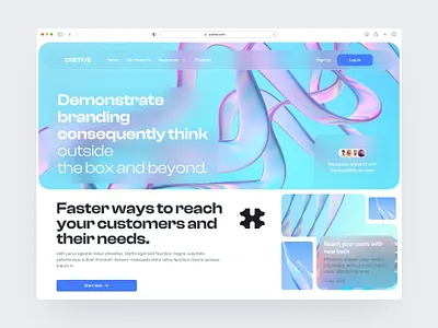 Creative Agency Hero Section 2024 agency creative design agency design website hero section studio website sass