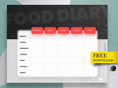 Printable Food Diary Template design food diary free freebie journal pdf print printable template tracker