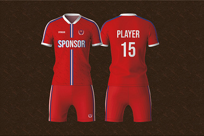 Popular Soccer Jersey Design For Football athlete creative design football graphic design grunge jersey kit modern popular print red soccer sports sportswear team template