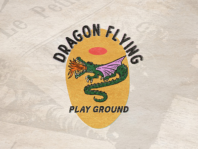 Tshirt vintage design "dragon flying" animation badge branding cartoon design graphic design icon ill illustration logo vector vintage