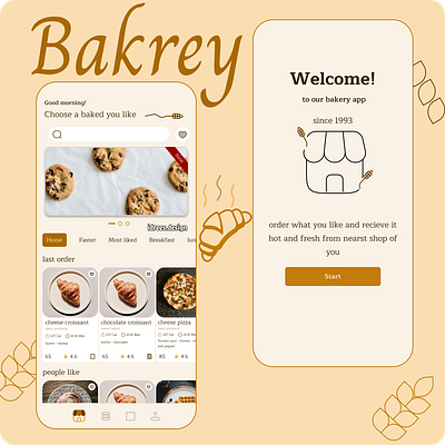 Bakery app ui uiux user interface