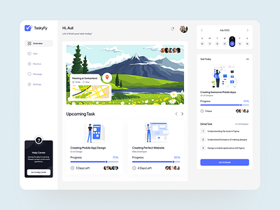 Taskyfy - Task Management Dashboard 3d animation app branding design graphic design illustration logo motion graphics typography ui ux vector