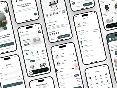 Furniture Store Mobile App UI | Furniture Ecommerce App UI android app app design app developer app ui design figma furniture app furniture store app furniture store app ui hire ui ux designer insightlancer ios ui ui design uiux uiux design user experiencce user interface ux