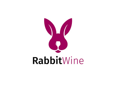 Rabbit Wine modern logo brand design icon lettering logo logoronypa minimal rabbit ronypa wine wine logo