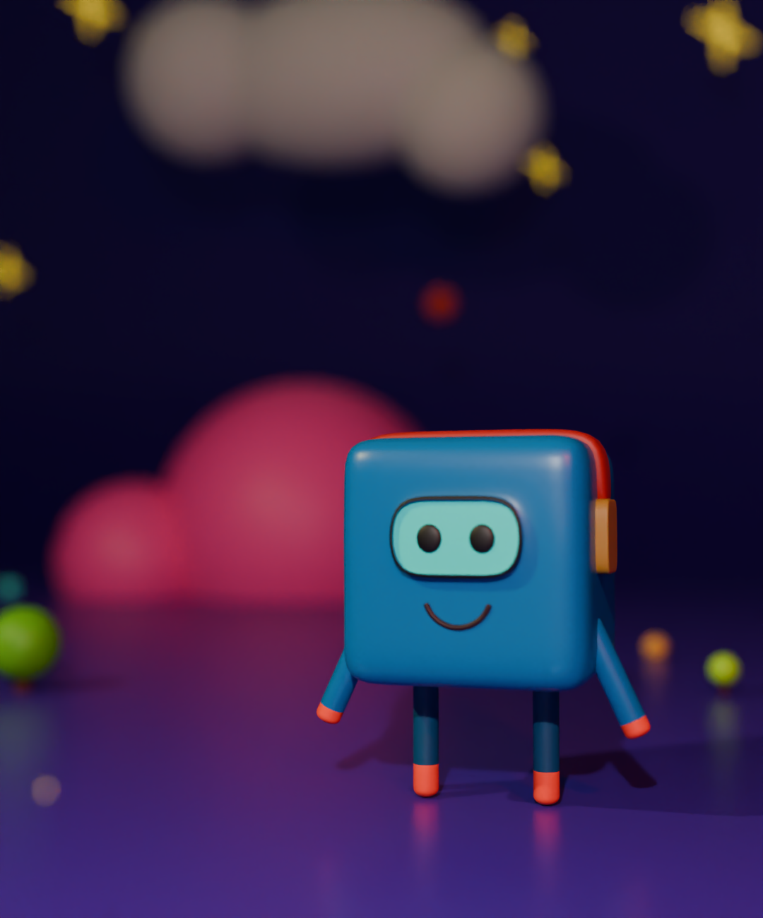 3D Renders: Cute Cube 💙 3d 3d blender blender blue cube nft