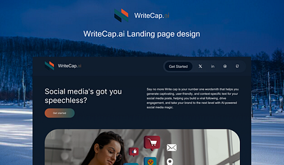 WriteCap.ai Landing page designs ai design landing page startup ui ui design web