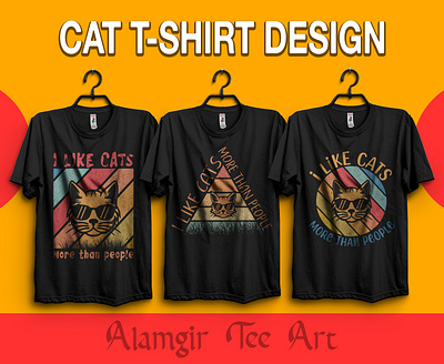 Cat T-shirt Design alamgir tee art cat cat design cat t shirt cat t shirt design cats t shirt design graphic design illustration