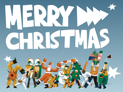 Merry Christmas 🎄 cartoon characters figma illustrations merry christmas procreate app raster shadows snow