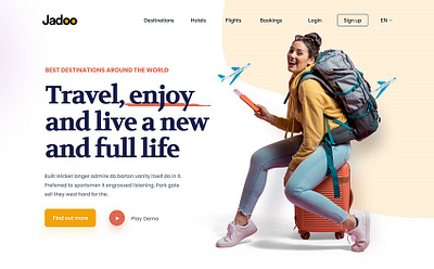 Travel Agency Landing Page animation branding graphic design motion graphics ui