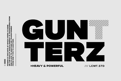 Gunterz Sans-serif Font bold font branding branding guidelines display font heavy font logotype posters powerful sans font sans serif