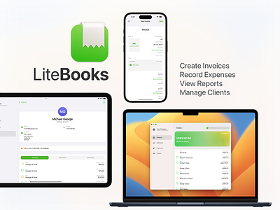 LiteBooks - Invoicing for Small Businesses business management finance app invoicing invoicing app ios app ipados app macos app quickbooks swiftui