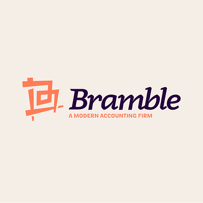 Bramble accounting bramble branding financial logo orange purple