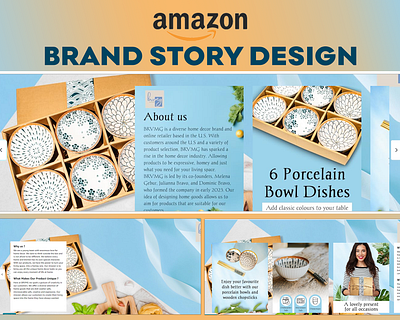 Amazon Brand Story - Porcelain Bowls amazon amazonbrandstory branding brandstory design designamazon graphic design graphicdesign illustration listingimages photoshop