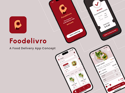 Foodelivro - Food Delivery App Concept app concept food delivery mobile app ui uxui