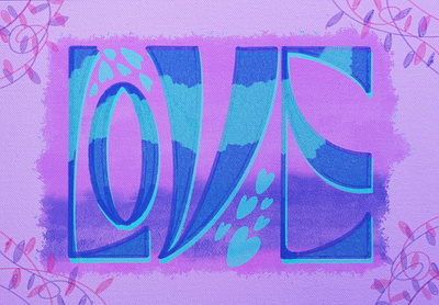 LOVE | Custom Lettering Illustration 💜💙 art blue design font design handlettering illustration lettering love procreate purple typography valentine