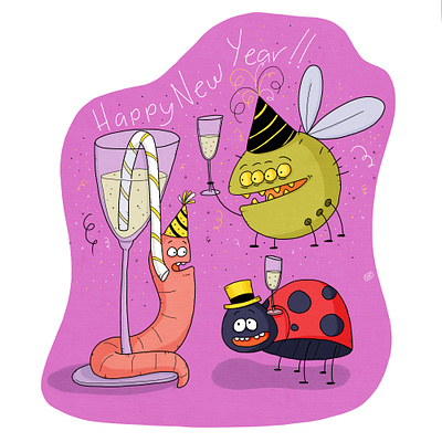 Happy New Year character childrensillustration illustration kidlitart whimsical