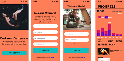 My Yoga app design design prototype ui ux wireframe