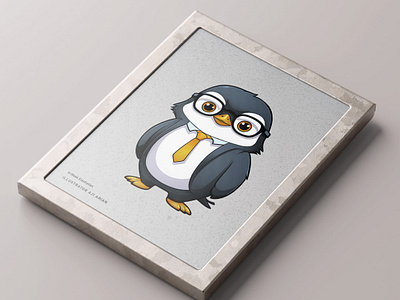 Chibi Penguin with Yellow Tie animal chibiillustration cuteillustration design gift illustration maskot merchendisemerchendise packaging penguin souvenirs