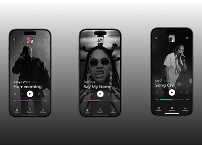 Music Player App UI Concept app design figma iphone mobile mockup music music player ui ui design